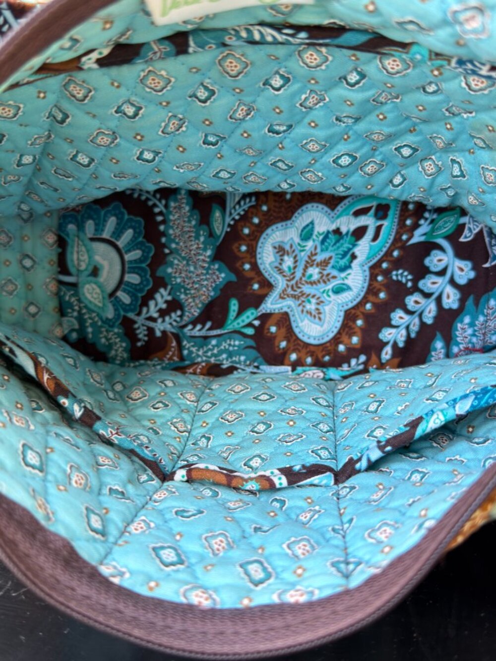 Vera Bradley On the Go JAVA BLUE crossbody bag hobo shoulder purse - Picture 12 of 13